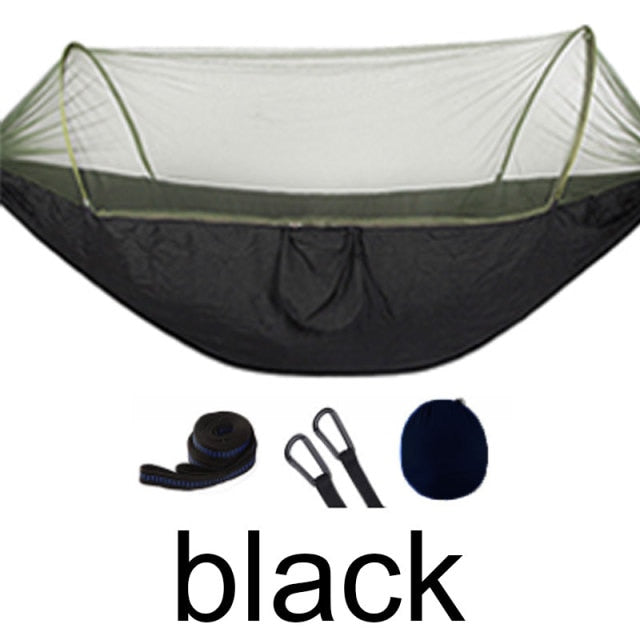 Outdoor-Moskitonetz-Fallschirm-Hängematte, tragbar, Camping, hängend, Schlafbett, hochfeste Schlafschaukel, 250 x 120 cm
