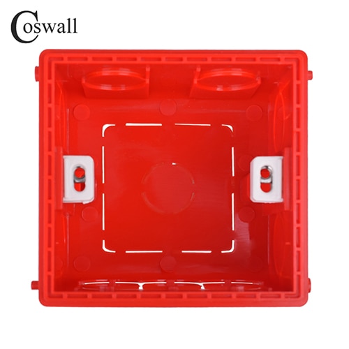 Coswall Einstellbare Montagebox Interne Kassette 86 mm * 85 mm * 50 mm Für 86er Schalter und Steckdose Weiß Rot Blau Verdrahtungsbox