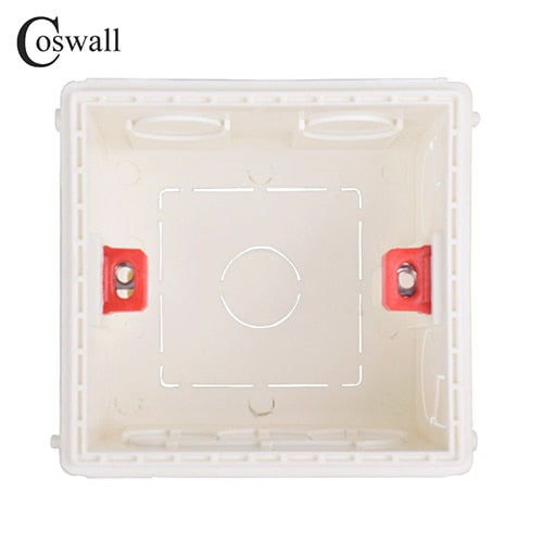Coswall Adjustable Mounting Box Internal Cassette 86mm*85mm*50mm For 86 Type Switch and Socket White Red Blue Wiring Back Box