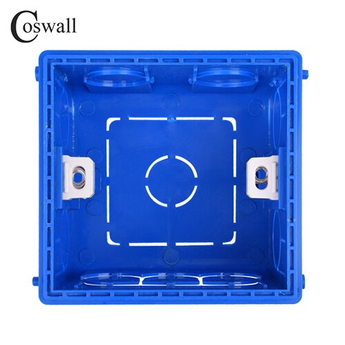 Coswall Einstellbare Montagebox Interne Kassette 86 mm * 85 mm * 50 mm Für 86er Schalter und Steckdose Weiß Rot Blau Verdrahtungsbox