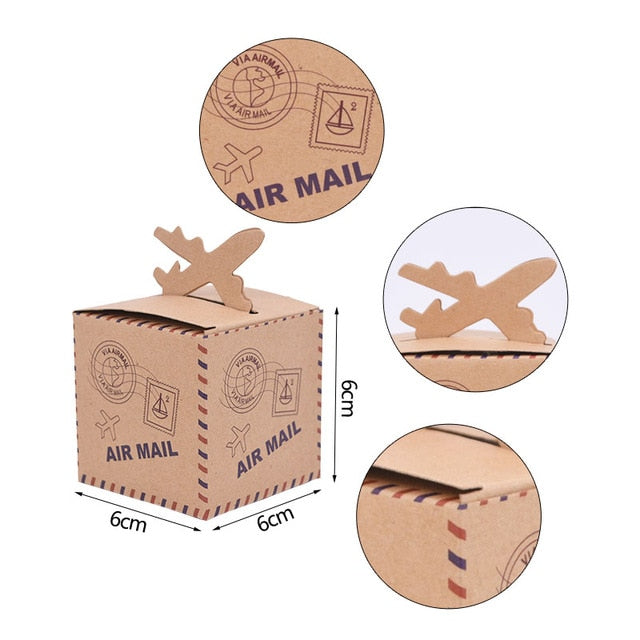 10/20/30pcs Mini Suitcase Candy Boxes Travel Gift Box Paper Wedding Birthday Christmas Favor Present Boxes Packing thank you
