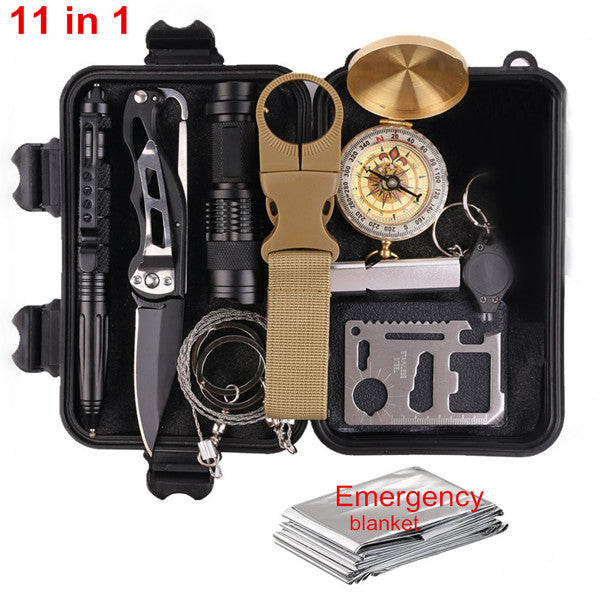 Outdoor survival kit Set Camping Travel Multifunction First aid SOS EDC Emergency Supplies Tactical for Wilderness tool garget