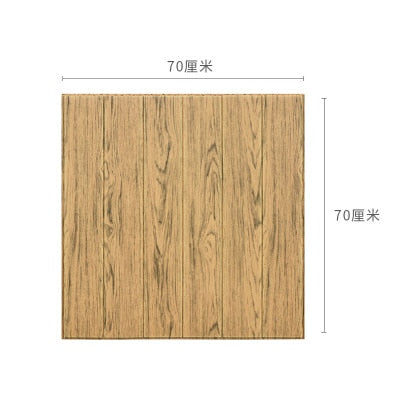 Papel tapiz 3D autoadhesivo, pegatina de pared de grano de madera, paquete suave, decoración de paredes de jardín de infantes, pegatina de pared de espuma impermeable