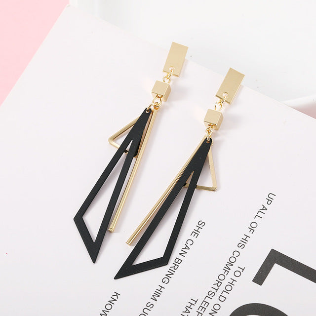 2020 Korean Lange Erklärung Geometrische Dreieck Quaste Baumeln Ohrringe Für Frauen Ohrringe Modeschmuck Oorbellen Brincos