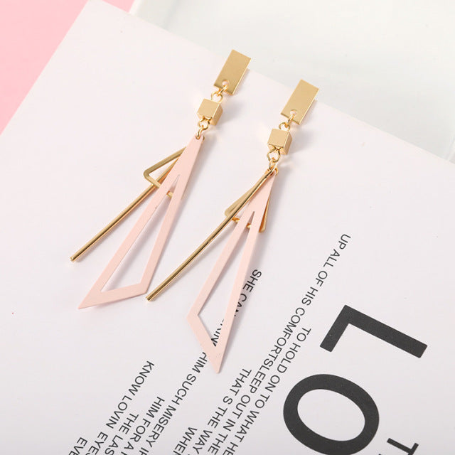 2020 coreano largo declaración geométrica triángulo borla pendientes colgantes para mujer pendientes joyería de moda Oorbellen Brincos