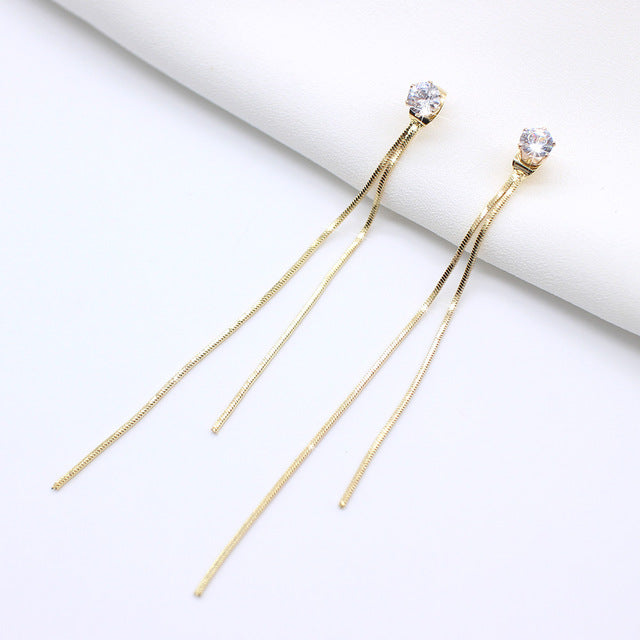 2020 Korean Long Statement Geometric Triangle Tassel Dangle Drop Earrings For Women Earrings Fashion Jewelry Oorbellen Brincos