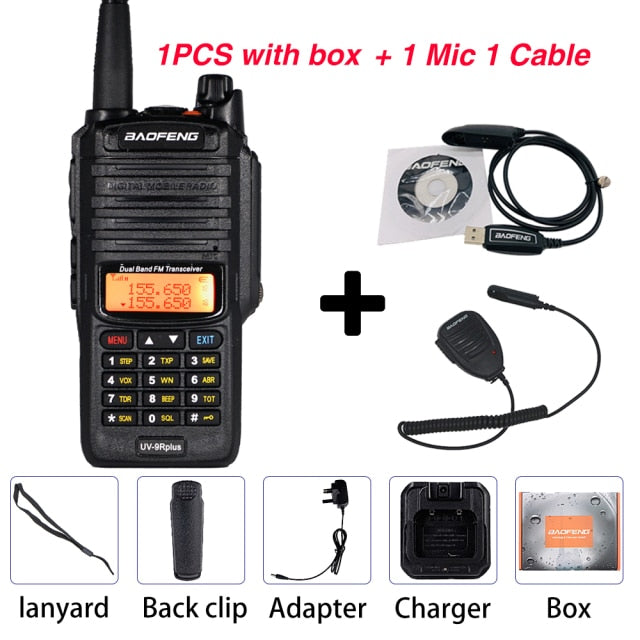 10W Baofeng UV-9R plus Walkie Talkie Waterproof Dual Band Portable CB Hunting Ham Radio UV 9R Plus hf Transceiver 9R Transmitter
