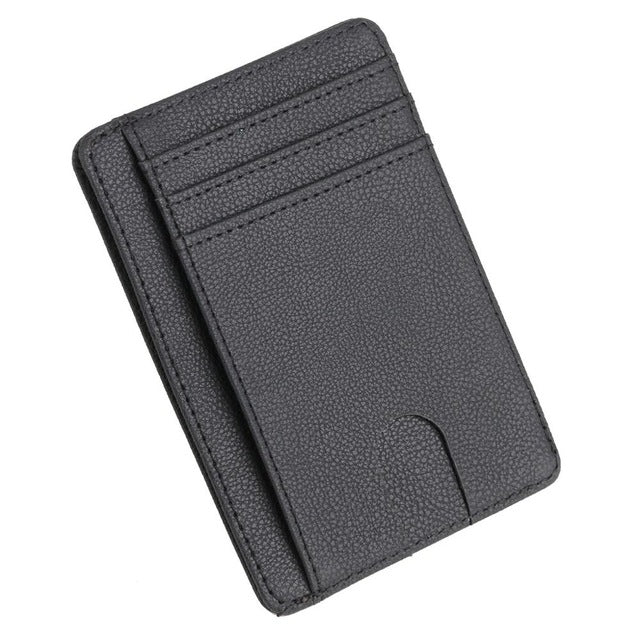 THINKTHENDO Schlanke Geldbörse aus Leder mit RFID-Blockierung Kredit-ID-Kartenhalter Geldbeutel für Männer und Frauen 2020 Modetasche 11,5 x 8 x 0,5 cm