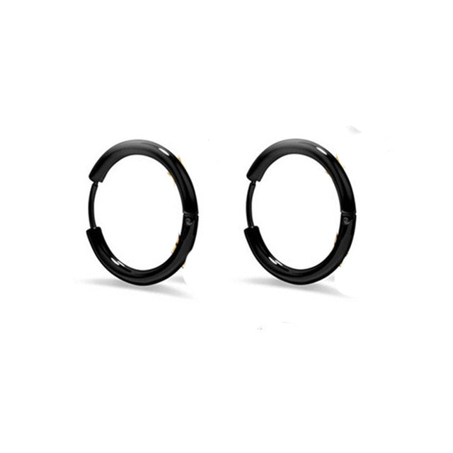 1 pair Punk Black Multiple Styles Stainless/Titanium Steel Stud Earrings For Men and Women Gothic Street Pop Hip Hop Ear Jewelry