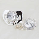 MIYOCAR personalizado cualquier nombre puede hacer chupete ostentoso dorado y clip para chupete libre de BPA dummy bling diseño único P8