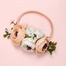 BalleenShiny Fashion Florals Headband Newborn Baby Elastic Princess Hairbands Child Kids Pearl Fresh Style Cute Headwear Gifts