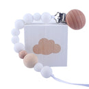 Baby Wood Beaded Pacifier Clip Silicone Chain Nipple Holder Infant Soother Teether