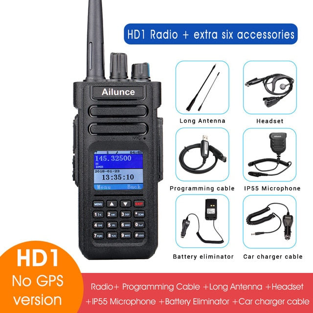 RETEVIS Ailunce HD1 DMR Radio Digital Walkie Talkie Ham Radio Amateur GPS DMR VHF UHF Dual Band DMR Two-Way Radio Communicator