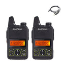 2 teile/los BAOFENG T1 MINI Funkgerät BF-T1 Walkie Talkie UHF 400-470 mhz 20CH Tragbarer Schinken FM CB Radio Handheld Transceiver