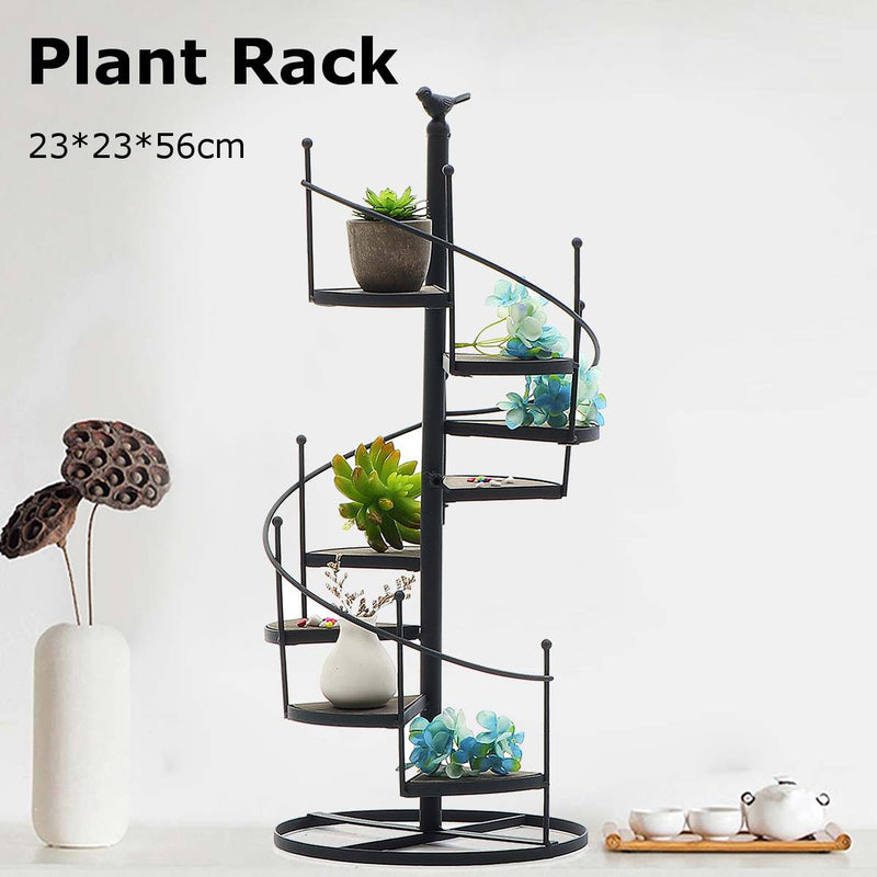Modern Decorative Iron Plant Rack Stand Plants Succulent shelf 8 layer Stair shape Desktop Garden flower stand + wood plate
