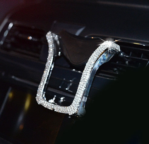 Universal Car Phone Holder with Bing Crystal Rhinestone Car Air Vent Mount Clip Cell Phone Holder for iPhone Samsung Car Holder