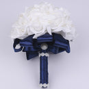 Cheap PE Rose Bridesmaid Wedding Foam flowers Rose Bridal bouquet Ribbon Fake Wedding bouquet de noiva Customized