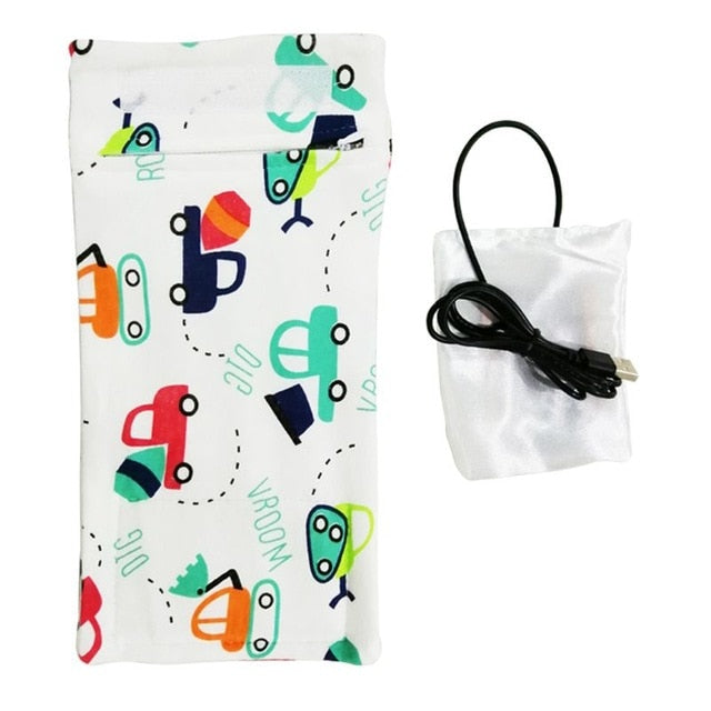 USB Milk Water Warmer Travel Stroller Insulated Bag Baby Nursing Bottle Heater