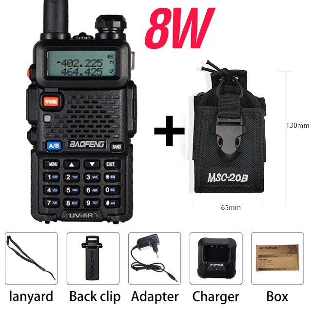 High Power 8W Baofeng UV-5R Walkie Talkie Dual Band Walkie FM Transceiver UV 5R Portable Two Way Radio UV5R Amateur Ham CB Radio