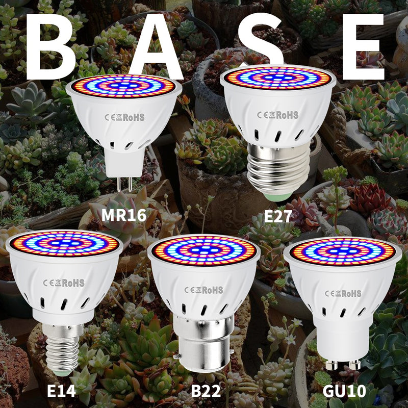 Phyto Led B22 luz de crecimiento hidropónico E27 bombilla Led de cultivo MR16 espectro completo 220V lámpara UV planta E14 plántulas de flores Fitolamp GU10