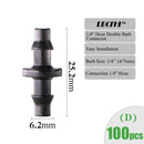 Conectores de riego de jardín RBCFHI, accesorio de riego de acoplamiento cruzado de flecha de goteo de codo en T individual doble con púas para manguera de 3/5 4/7mm