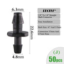 Conectores de riego de jardín RBCFHI, accesorio de riego de acoplamiento cruzado de flecha de goteo de codo en T individual doble con púas para manguera de 3/5 4/7mm