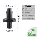 Conectores de riego de jardín RBCFHI, accesorio de riego de acoplamiento cruzado de flecha de goteo de codo en T individual doble con púas para manguera de 3/5 4/7mm