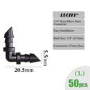 Conectores de riego de jardín RBCFHI, accesorio de riego de acoplamiento cruzado de flecha de goteo de codo en T individual doble con púas para manguera de 3/5 4/7mm