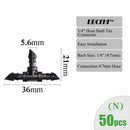 Conectores de riego de jardín RBCFHI, accesorio de riego de acoplamiento cruzado de flecha de goteo de codo en T individual doble con púas para manguera de 3/5 4/7mm