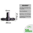 Conectores de riego de jardín RBCFHI, accesorio de riego de acoplamiento cruzado de flecha de goteo de codo en T individual doble con púas para manguera de 3/5 4/7mm