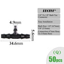 Conectores de riego de jardín RBCFHI, accesorio de riego de acoplamiento cruzado de flecha de goteo de codo en T individual doble con púas para manguera de 3/5 4/7mm