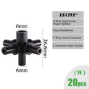 Conectores de riego de jardín RBCFHI, accesorio de riego de acoplamiento cruzado de flecha de goteo de codo en T individual doble con púas para manguera de 3/5 4/7mm