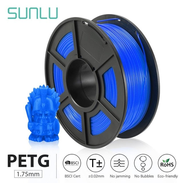 Filamento de impresora 3D SUNLU PETG 1,75mm Material de regalo Dooling gran oferta consumibles de filamento 3D de Color negro PETG 1KG/2.2LBS