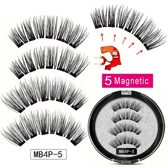 MB pestañas magnéticas con 5 imanes hechos a mano reutilizables 3D Mink pestañas postizas para maquillaje faux cils magnetique naturel pinzas