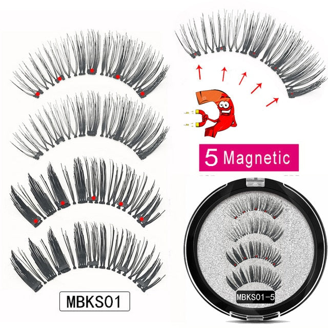 MB pestañas magnéticas con 5 imanes hechos a mano reutilizables 3D Mink pestañas postizas para maquillaje faux cils magnetique naturel pinzas