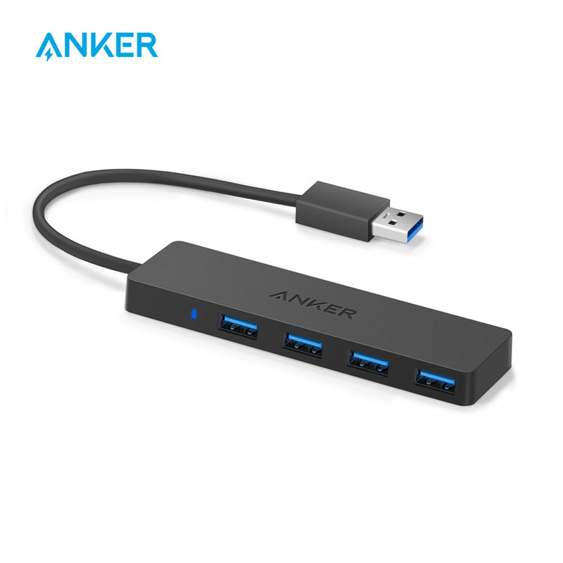 Concentrador de datos ultradelgado USB 3.0 de 4 puertos Anker para Macbook, Mac Pro/mini, iMac, Surface Pro, XPS, Notebook PC, unidades flash USB, etc.
