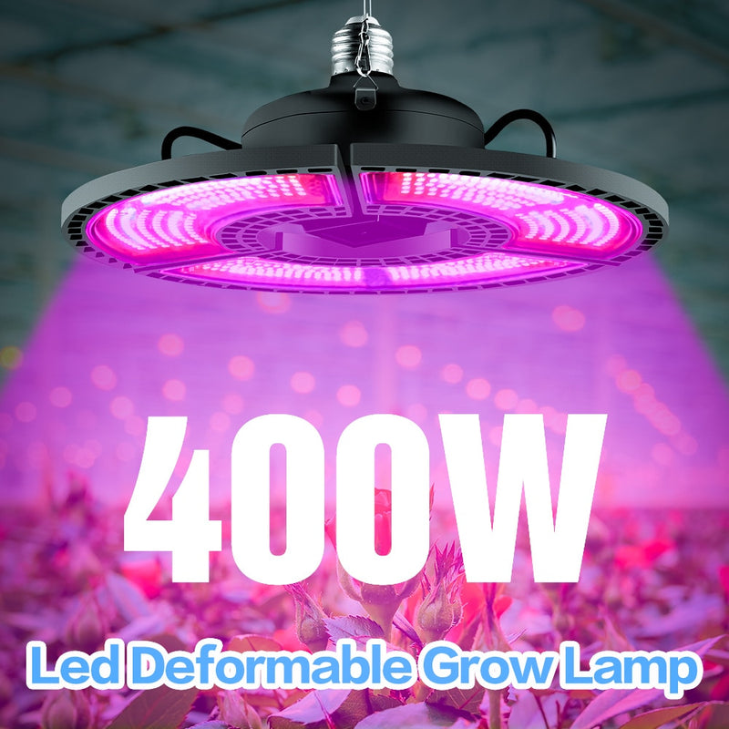 Indoor E27 Led 400W Grow Light Panel Vollspektrum Phyto Lampe für Blumen E26 Lampe für Pflanzen Warmweiße Leds Fitolamp Grow Zelt