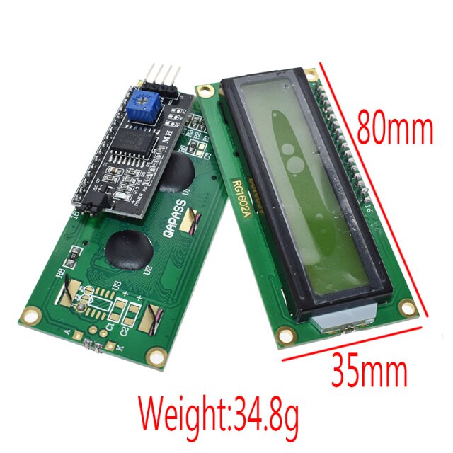 1 Uds módulo LCD pantalla azul IIC/I2C 1602 para arduino 1602 LCD UNO r3 mega2560 pantalla verde