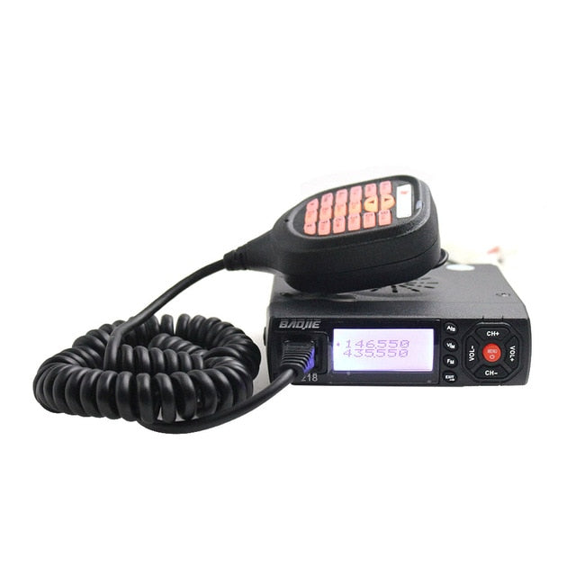 Baojie BJ-218 Mini Mobile Radio 20km 25w Dual Band VHF / UHF Walkie Talkie 136-174mhz 400-470mhz bj218 Transceiver Station