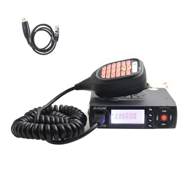 Baojie BJ-218 Mini Radio Móvil 20km 25w Banda Dual VHF / UHF Walkie Talkie 136-174mhz 400-470mhz bj218 Transceptor Estación