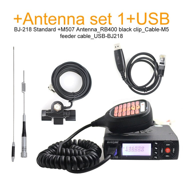 Baojie BJ-218 Mini-Mobilfunkgerät 20 km 25 W Dualband VHF / UHF Walkie Talkie 136-174 MHz 400-470 MHz bj218 Transceiver-Station