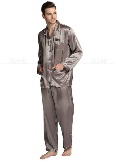 Pijama de satén de seda para hombre Conjunto de pijama Conjunto de ropa de dormir Ropa de descanso EE. UU. S, M, L, XL, XXL, XXXL, 4XL__ Se adapta a todas las estaciones