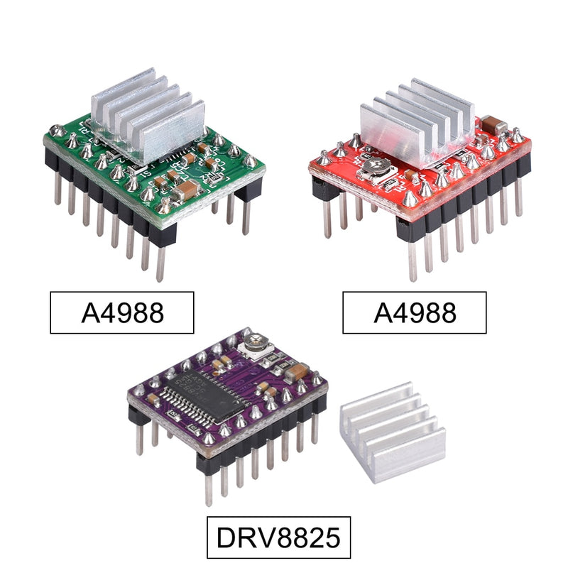 3D-Druckerteile A4988 DRV8825 Schrittmotortreiber mit Kühlkörper für SKR V1.3 1.4 GTR V1.0 RAMPS 1.4 1.6 MKS GEN V1.4 Board