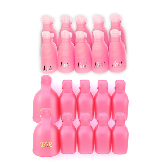 Plastic Nail Art Soak Off Cap Clips UV Gel Polish Remover Wrap Tool Fluid for Removal of Varnish Manicure Tools