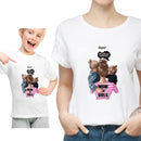 Ropa divertida de verano para la familia, camiseta blanca Kawaii, ropa a juego para madre e hija, camiseta de apariencia familiar