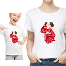 Ropa divertida de verano para la familia, camiseta blanca Kawaii, ropa a juego para madre e hija, camiseta de apariencia familiar