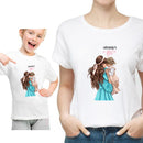 Ropa divertida de verano para la familia, camiseta blanca Kawaii, ropa a juego para madre e hija, camiseta de apariencia familiar