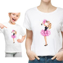 Ropa divertida de verano para la familia, camiseta blanca Kawaii, ropa a juego para madre e hija, camiseta de apariencia familiar