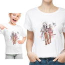 Ropa divertida de verano para la familia, camiseta blanca Kawaii, ropa a juego para madre e hija, camiseta de apariencia familiar