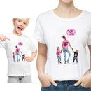 Ropa divertida de verano para la familia, camiseta blanca Kawaii, ropa a juego para madre e hija, camiseta de apariencia familiar